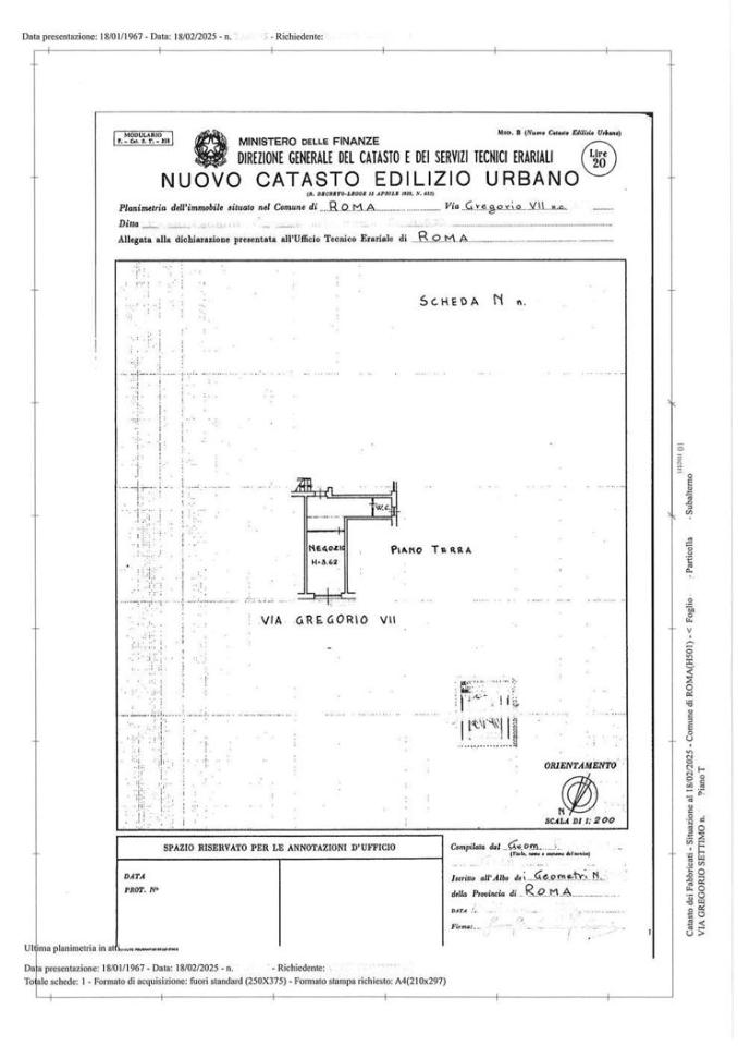 Negozio in Via Gregorio VII 00, Roma, {3} - Planimetria 1