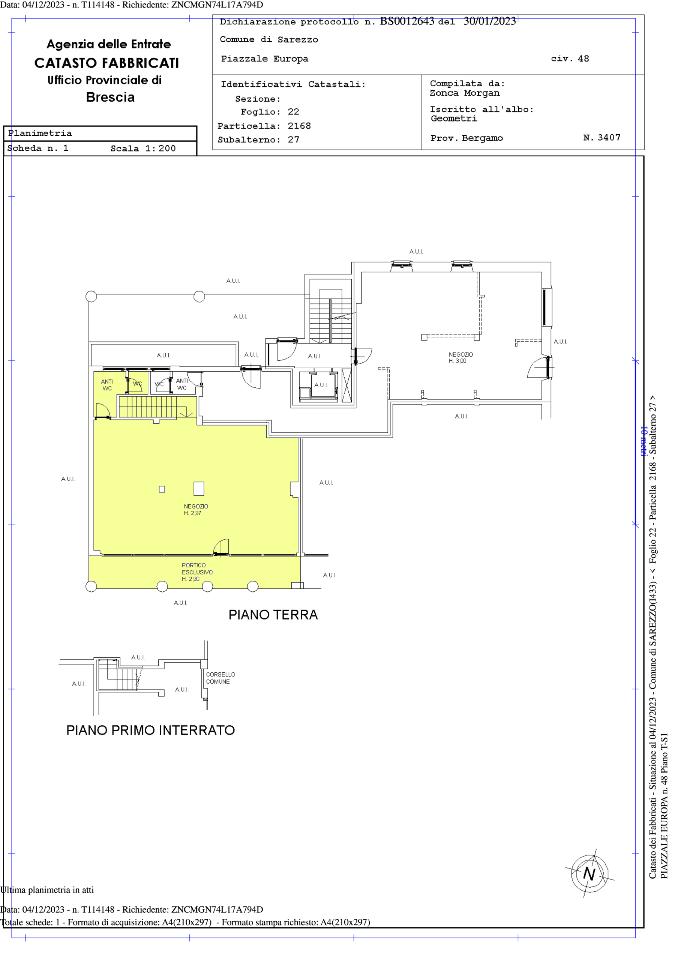 Palazzina commerciale in Piazzale Europa  79, Sarezzo, {3} - Planimetria 1