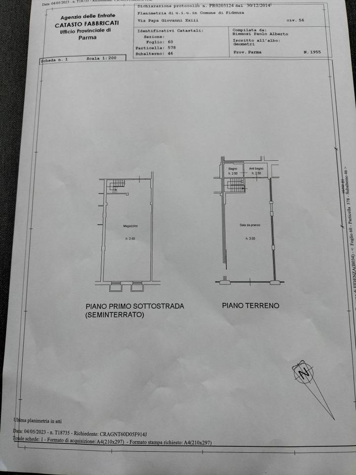 Negozio in Via Giovanni XXIII 56, Fidenza, {3} - Planimetria 1