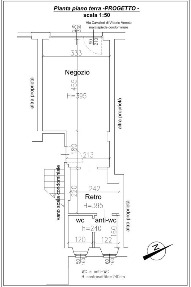 Negozio in V Cavalieri di Vittorio Veneto 11, Rivoli, {3} - Planimetria 1