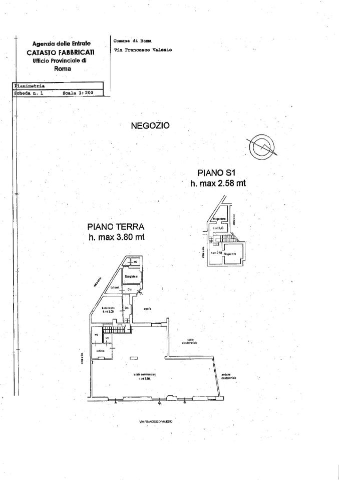 Negozio in Via Francesco Valesio, Roma, {3} - Planimetria 1