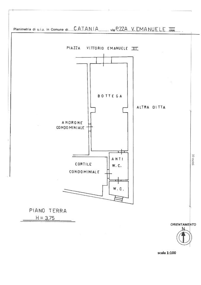 Negozio in Piazza Ettore Maiorana 36, Catania, {3} - Planimetria 1