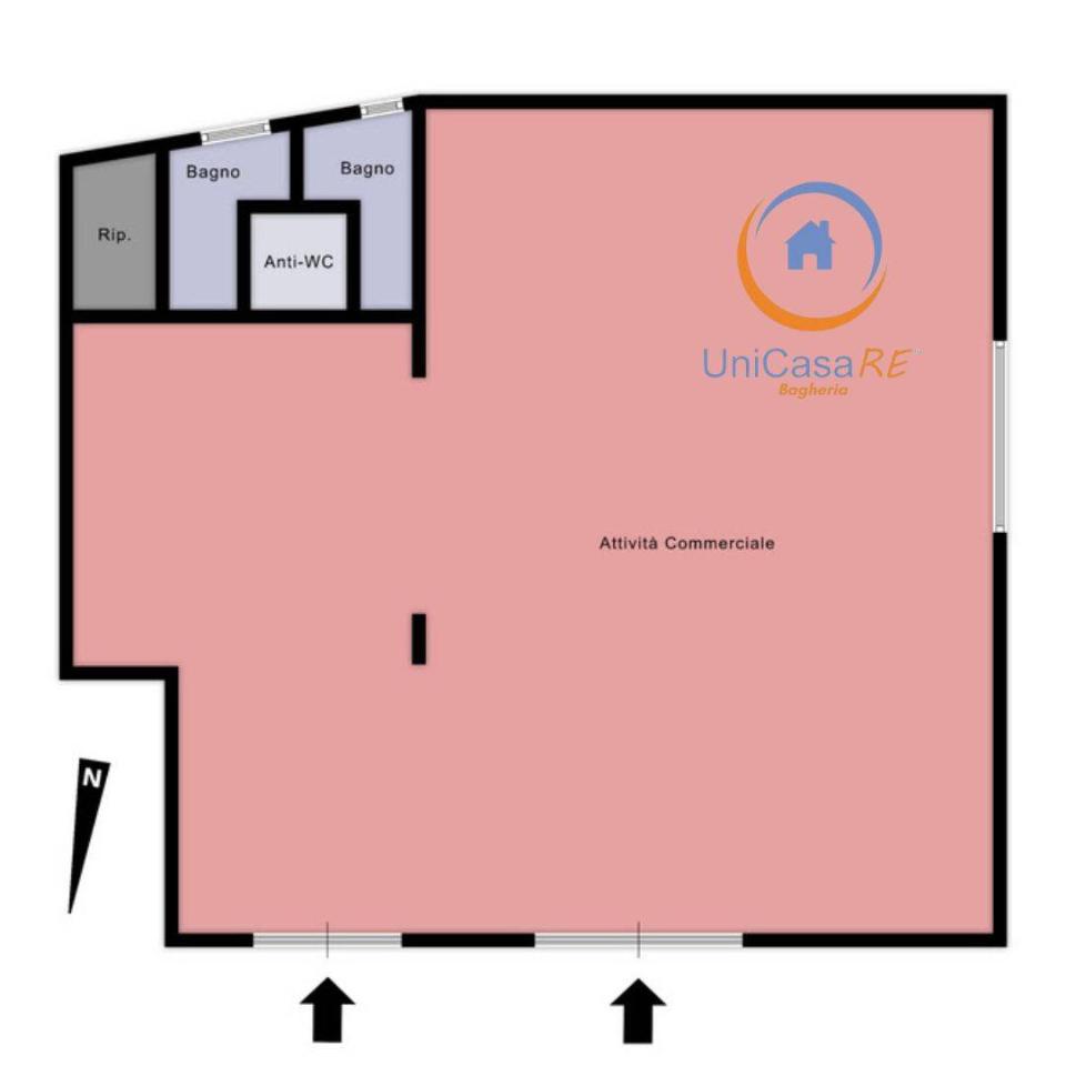 Negozio in Via La Masa, Bagheria, {3} - Planimetria 1