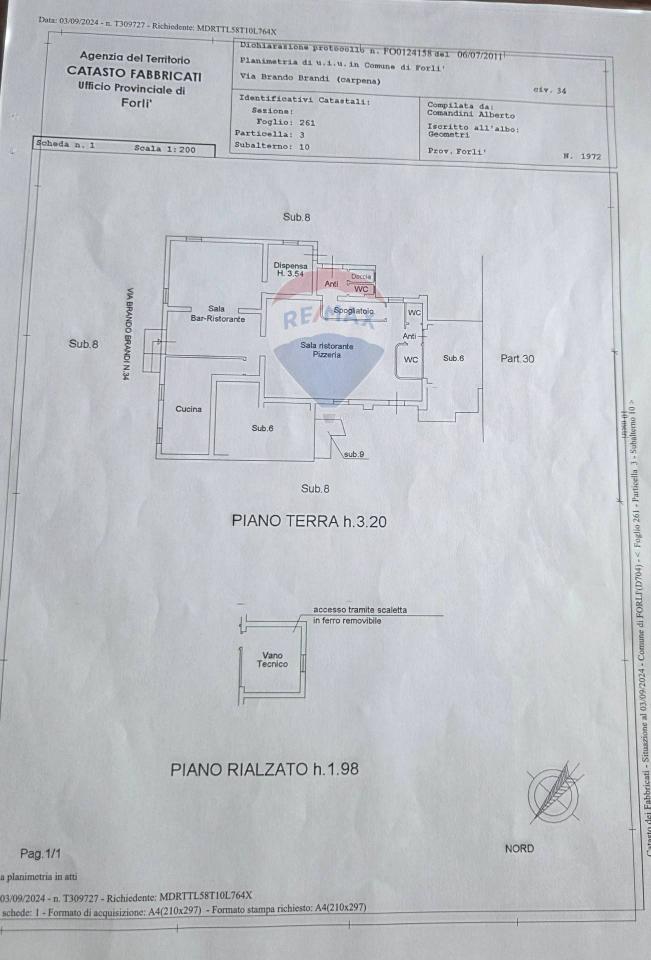 Negozio in Via Brando Brandi 34, Forli', {3} - Planimetria 1