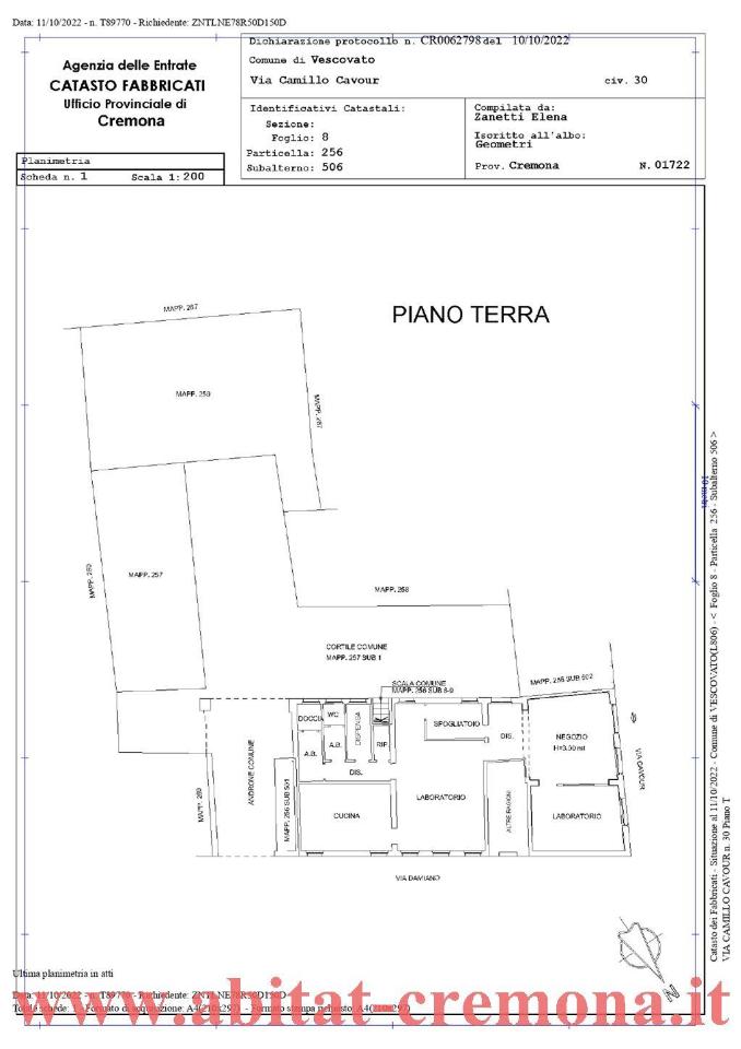 Negozio in Via Camillo Cavour 30, Vescovato, {3} - Planimetria 1