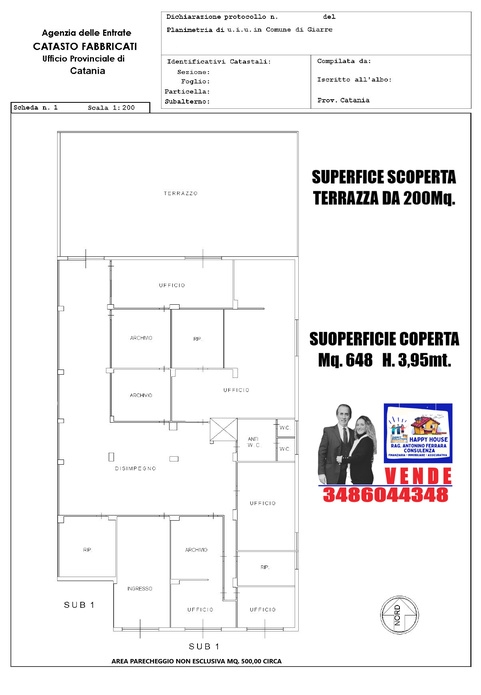 Ufficio in Via Sebastiano Lisi Sacerdote E Letterato, Giarre, {3} - Planimetria 1