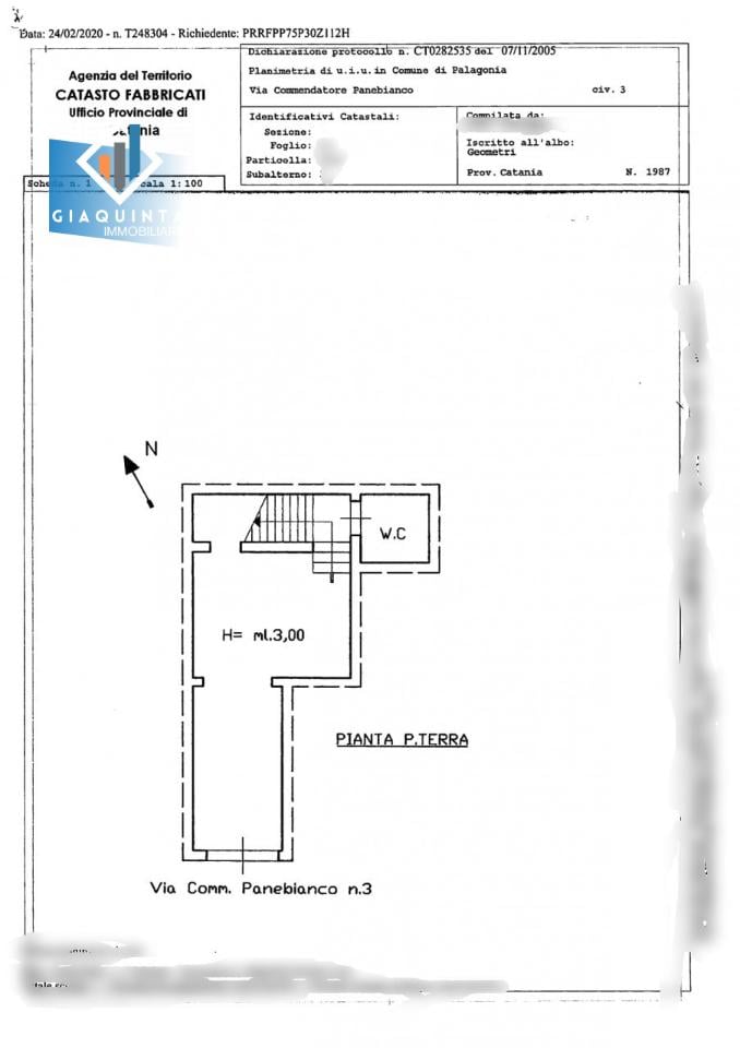 Negozio in Piazza Maria Ausiliatrice N.01, Palagonia, {3} - Planimetria 1