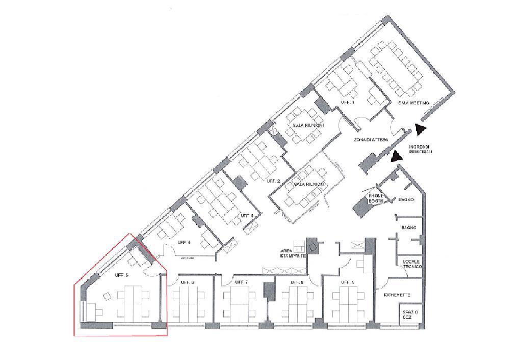 Ufficio in Via N. Bixio 7, Melegnano, {3} - Planimetria 1