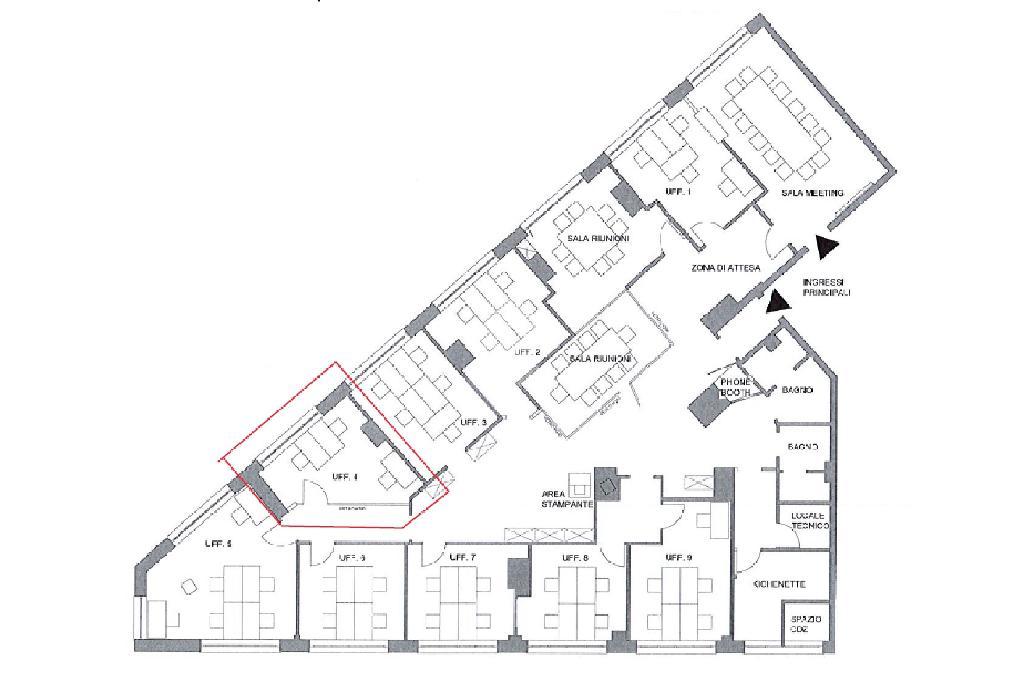 Ufficio in Via N. Brixio 7, Melegnano, {3} - Planimetria 1